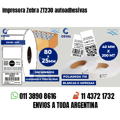 Impresora Zebra ZT230 autoadhesivas
