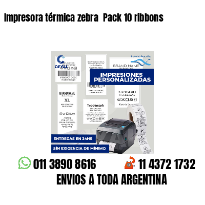 Impresora térmica zebra  Pack 10 ribbons