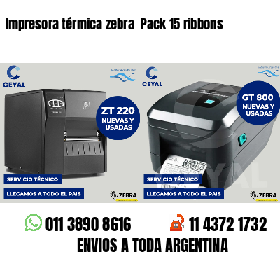 Impresora térmica zebra  Pack 15 ribbons