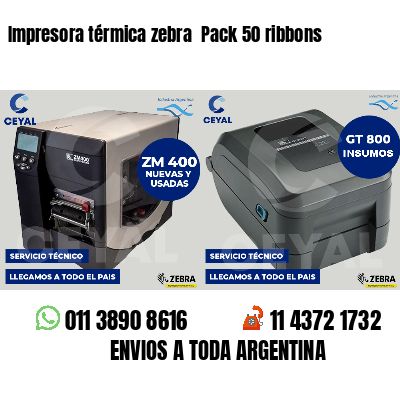 Impresora térmica zebra  Pack 50 ribbons