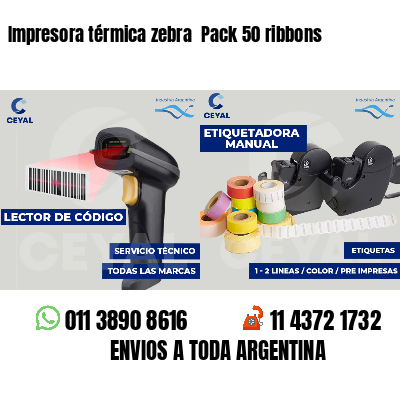 Impresora térmica zebra  Pack 50 ribbons