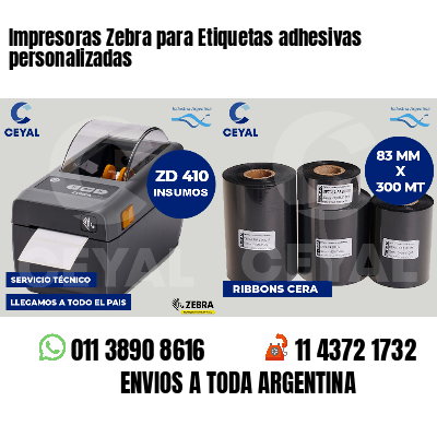 Impresoras Zebra para Etiquetas adhesivas personalizadas