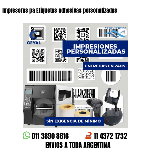 Impresoras pa Etiquetas adhesivas personalizadas