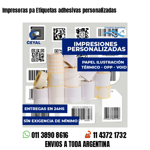 Impresoras pa Etiquetas adhesivas personalizadas