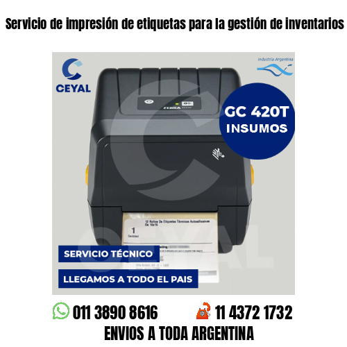 Servicio de impresión de etiquetas para la gestión de inventarios Buenos Aires