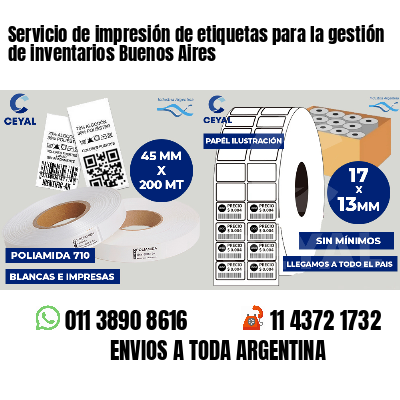 Servicio de impresión de etiquetas para la gestión de inventarios Buenos Aires