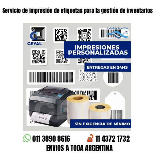 Servicio de impresión de etiquetas para la gestión de inventarios Buenos Aires