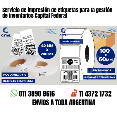 Servicio de impresión de etiquetas para la gestión de inventarios Capital Federal
