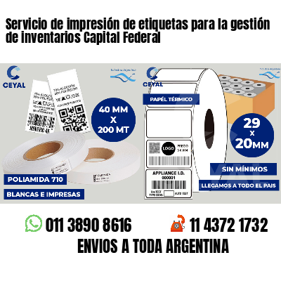 Servicio de impresión de etiquetas para la gestión de inventarios Capital Federal