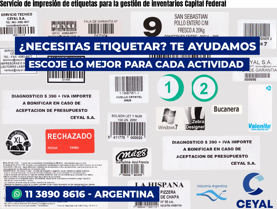 Servicio de impresión de etiquetas para la gestión de inventarios Capital Federal