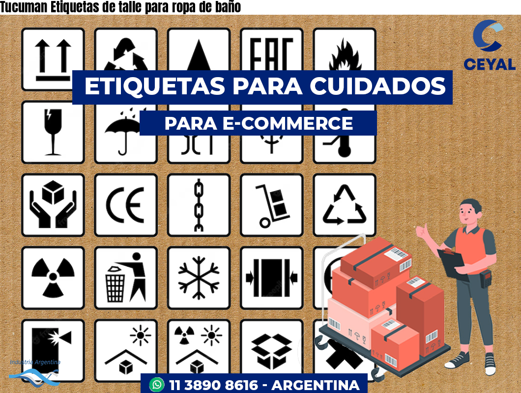 Tucuman Etiquetas de talle para ropa de baño