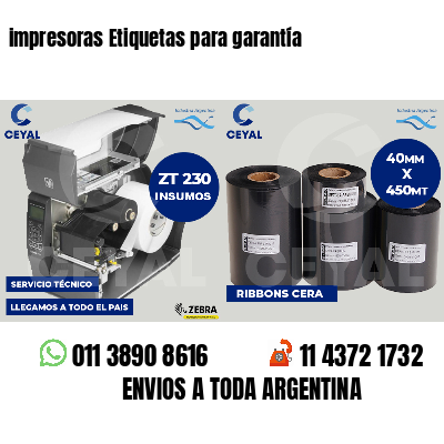 impresoras Etiquetas para garantía