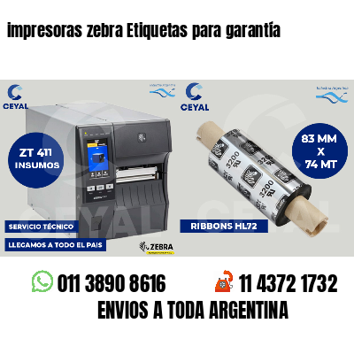 impresoras zebra Etiquetas para garantía