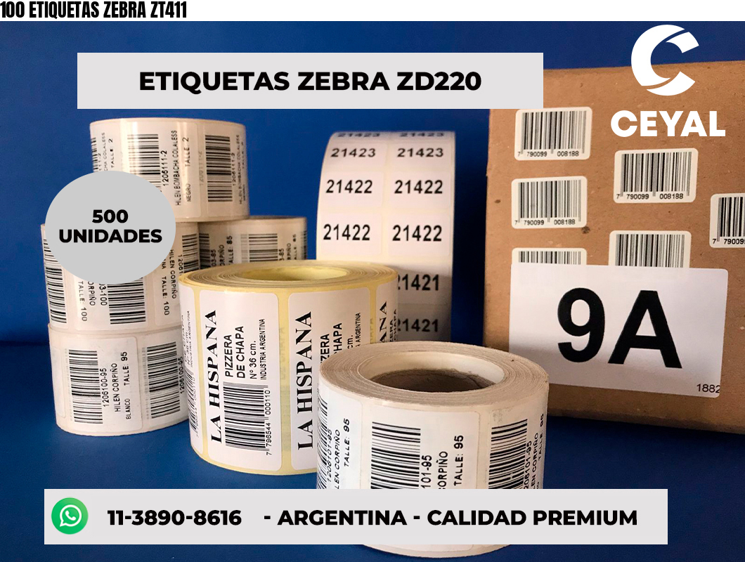 100 ETIQUETAS ZEBRA ZT411