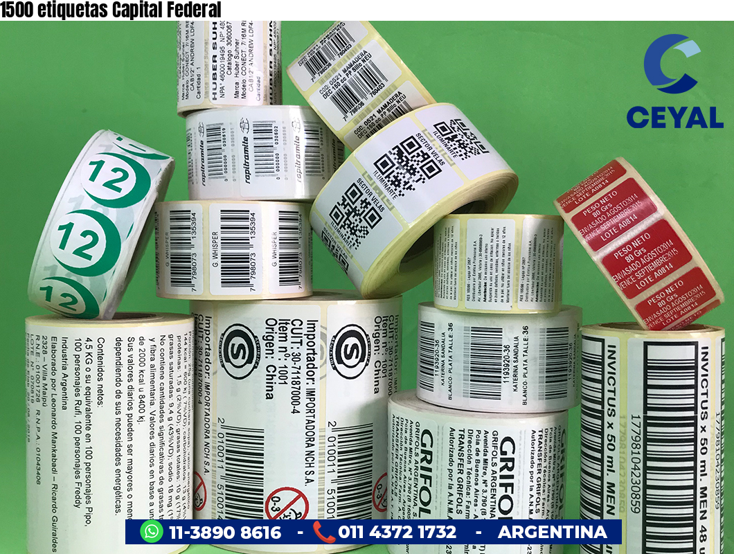 1500 etiquetas Capital Federal