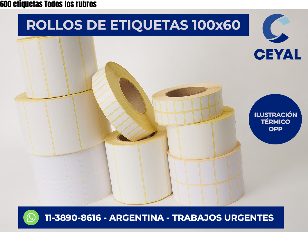 600 etiquetas Todos los rubros