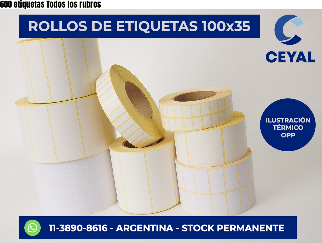 600 etiquetas Todos los rubros