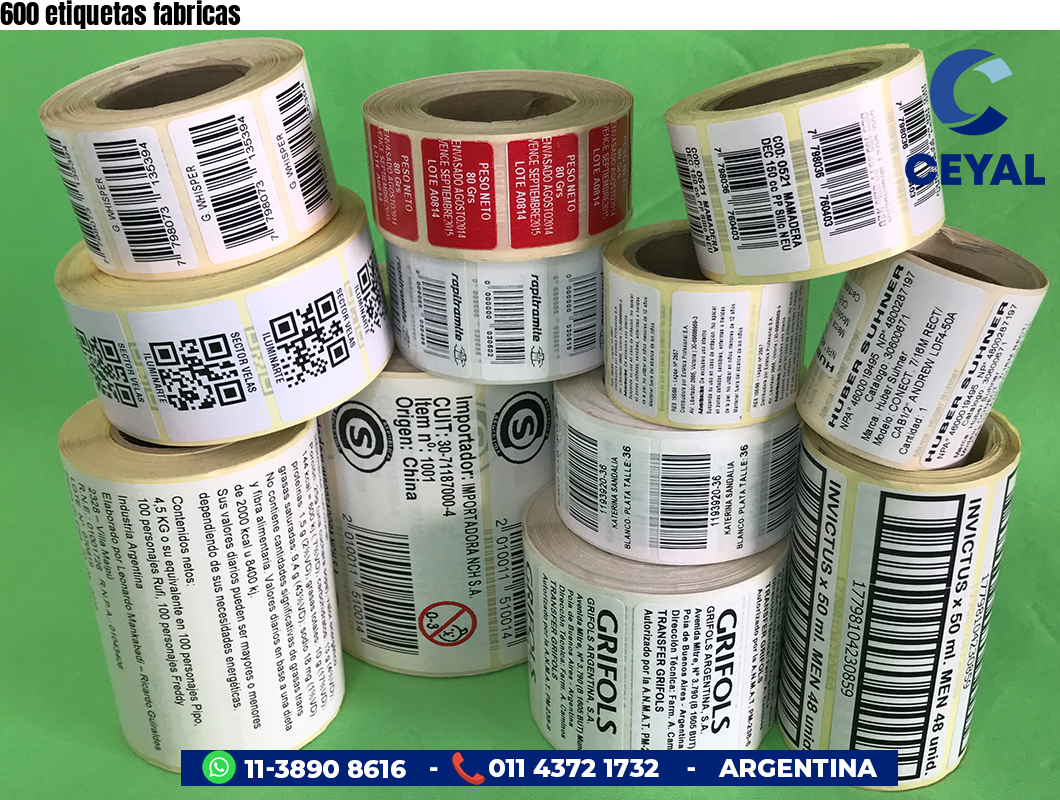 600 etiquetas fabricas