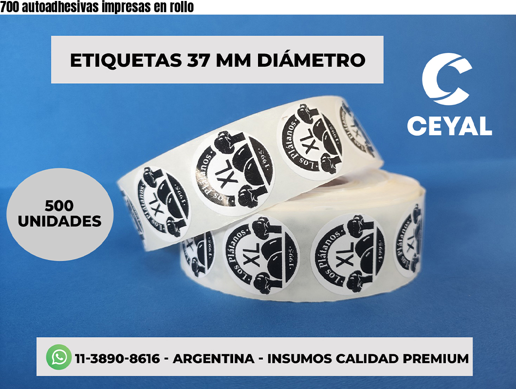 700 autoadhesivas impresas en rollo