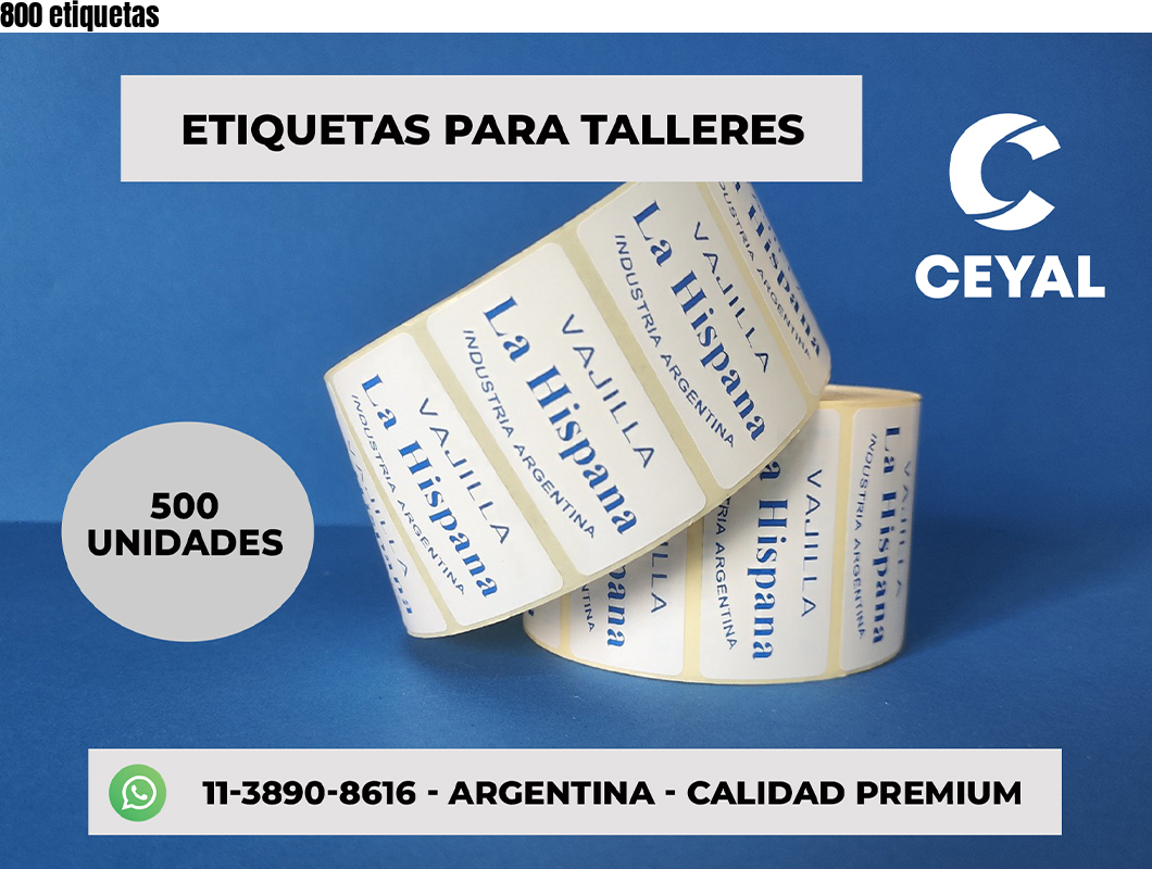 800 etiquetas