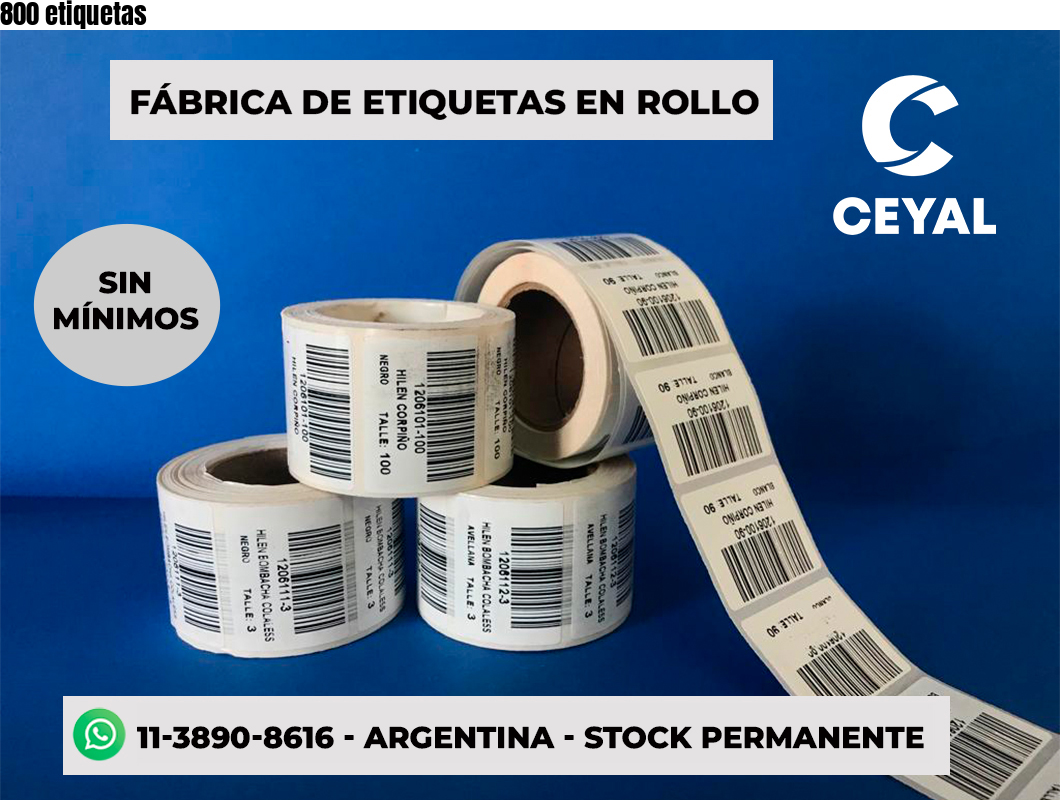 800 etiquetas