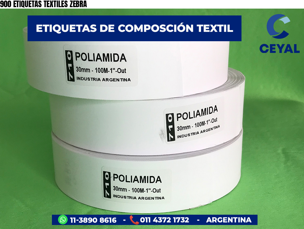 900 ETIQUETAS TEXTILES ZEBRA