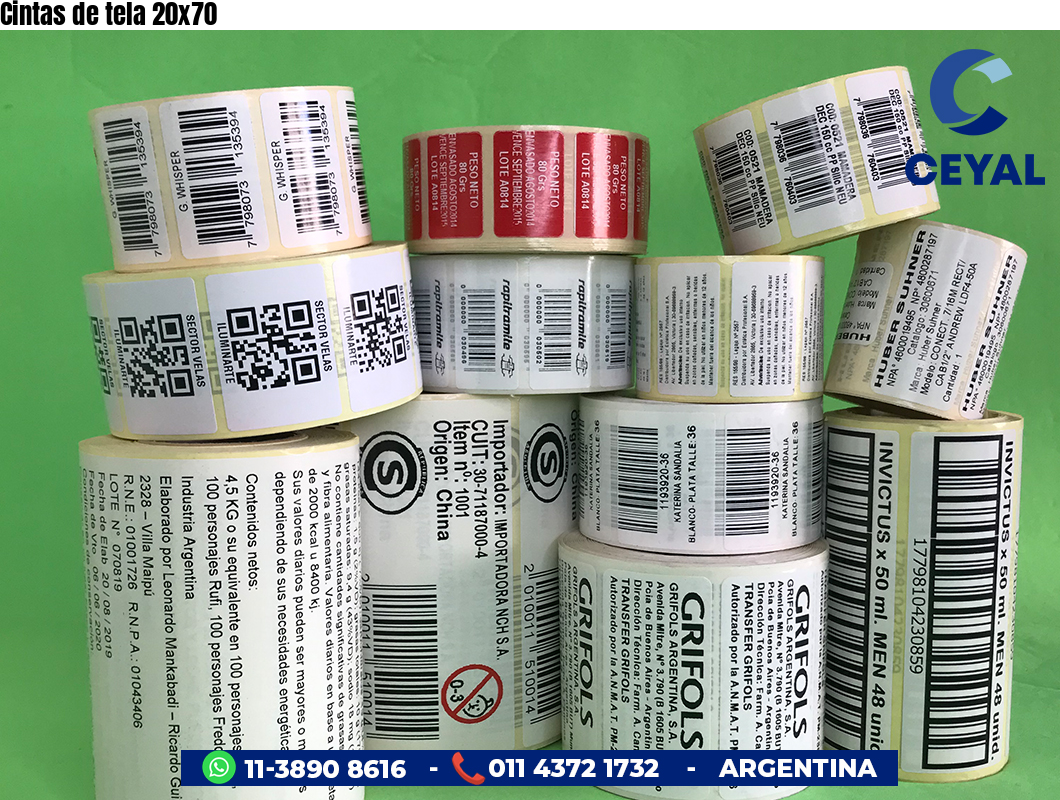 Cintas de tela 20x70