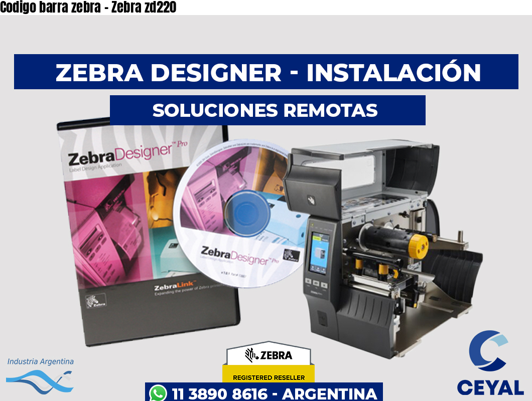 Codigo barra zebra - Zebra zd220