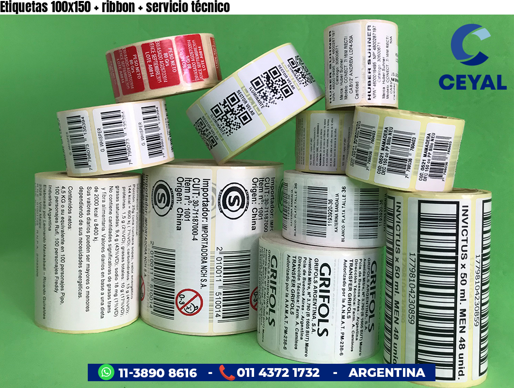 Etiquetas 100x150 ribbon servicio técnico