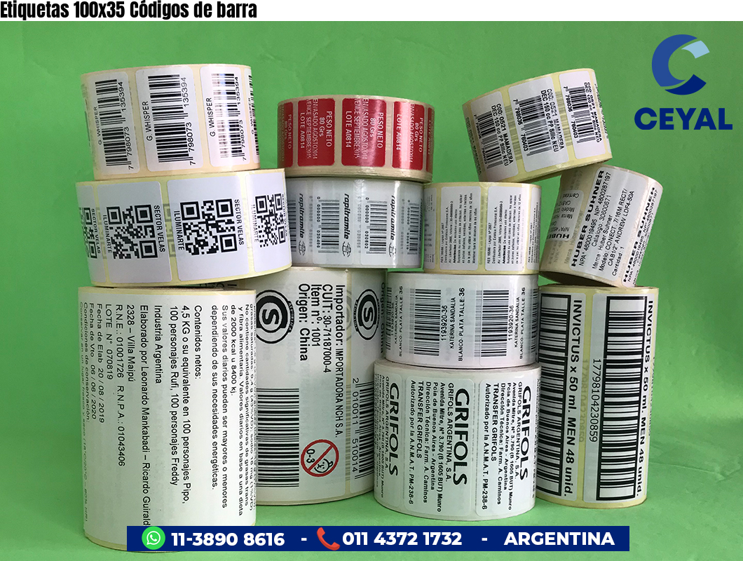 Etiquetas 100x35 Códigos de barra
