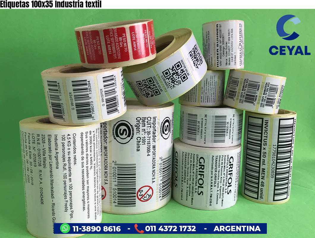 Etiquetas 100x35 Industria textil