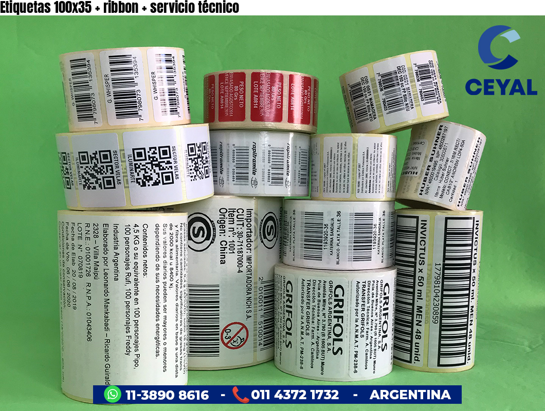 Etiquetas 100x35   ribbon   servicio técnico