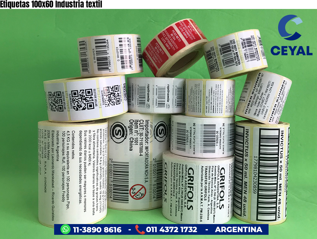 Etiquetas 100x60 Industria textil