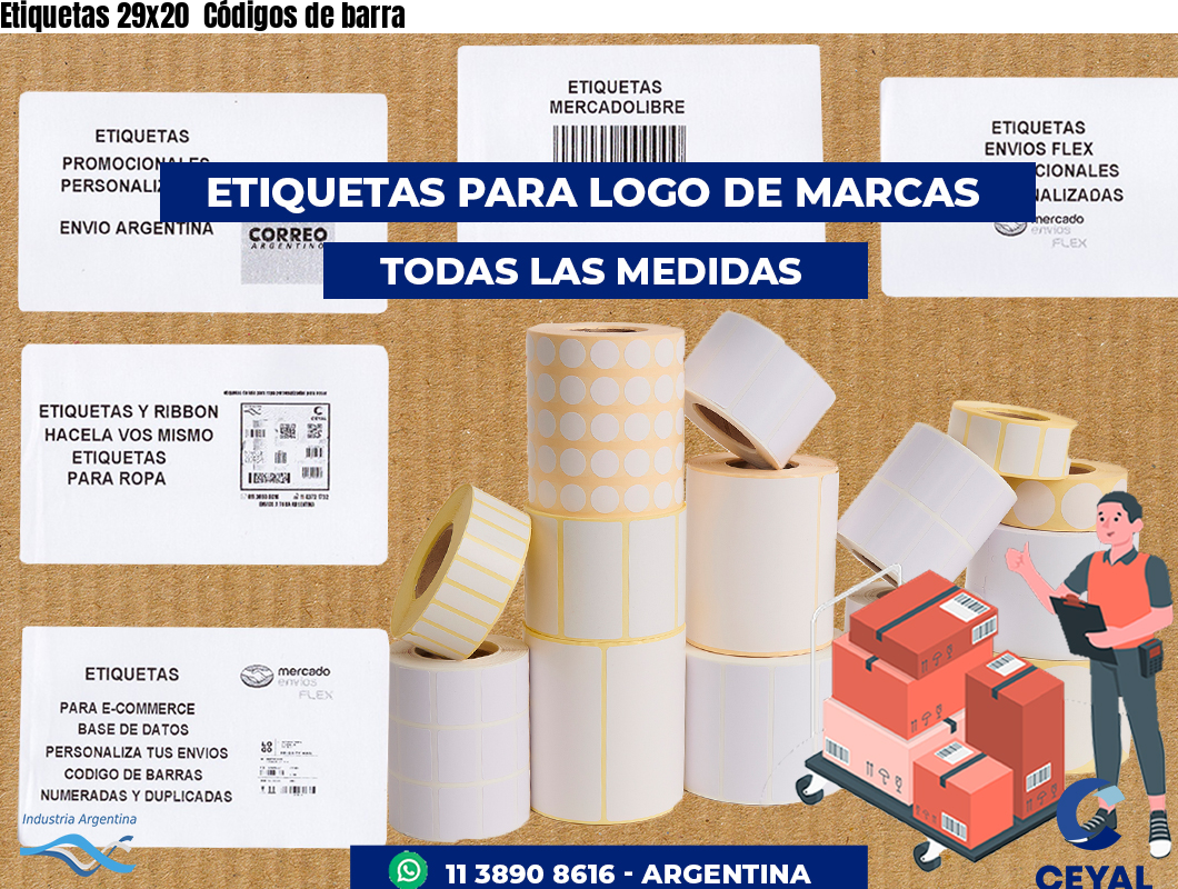 Etiquetas 29x20  Códigos de barra