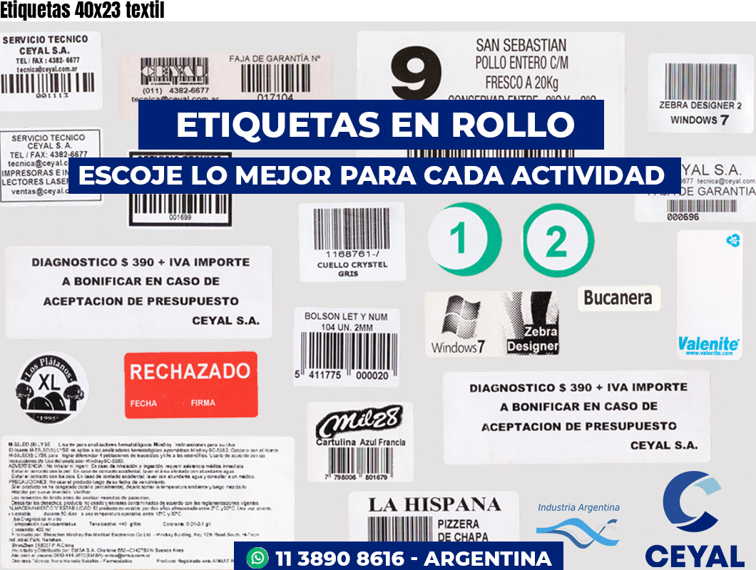 Etiquetas 40x23 textil
