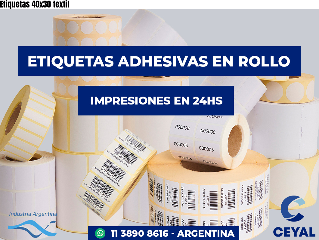 Etiquetas 40x30 textil