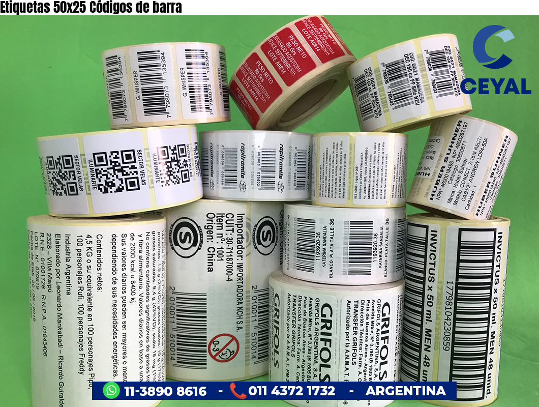 Etiquetas 50x25 Códigos de barra