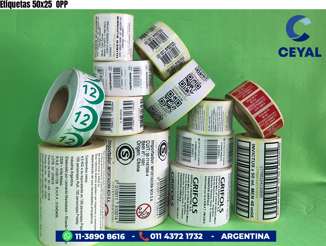 Etiquetas 50x25  OPP
