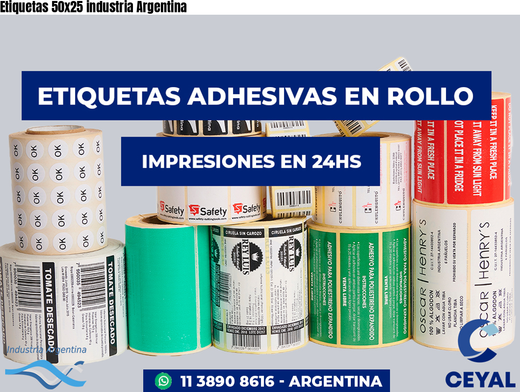 Etiquetas 50x25 industria Argentina