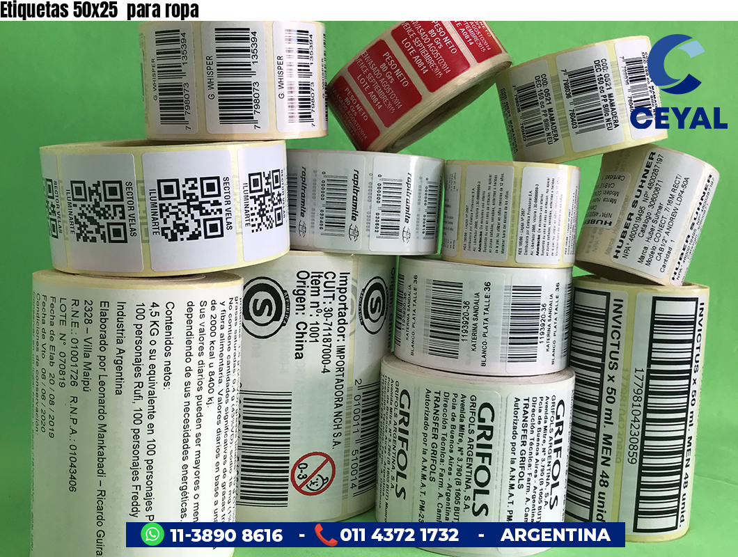Etiquetas 50x25 para ropa