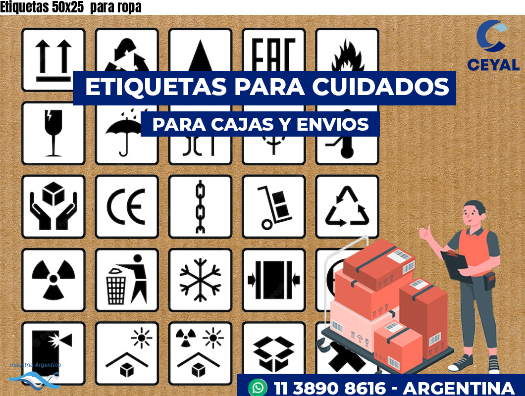 Etiquetas 50x25 para ropa