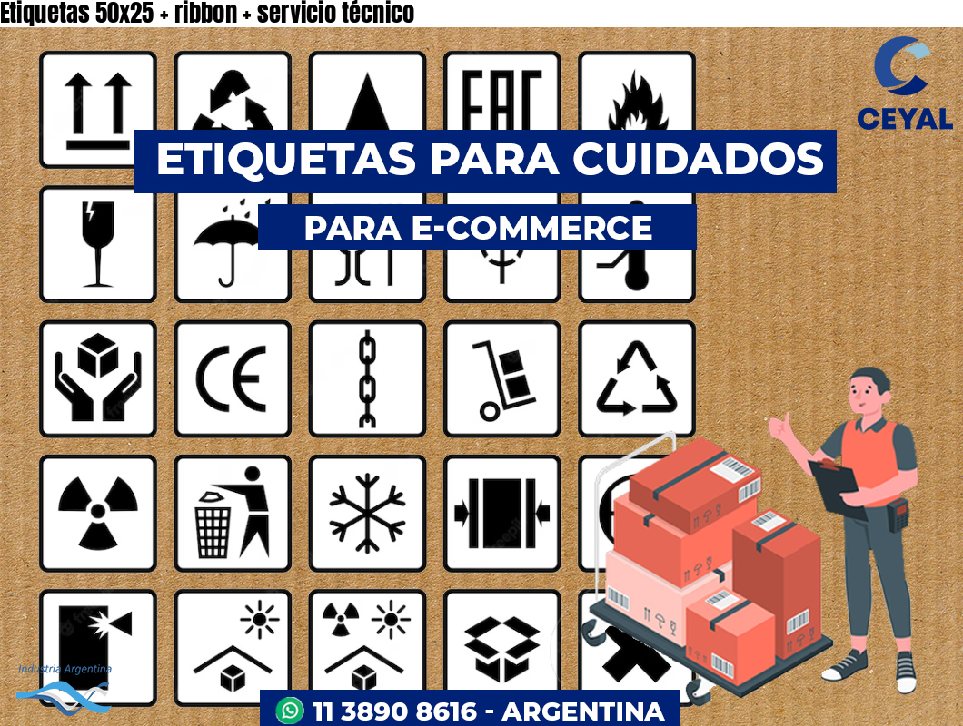Etiquetas 50x25 ribbon servicio técnico