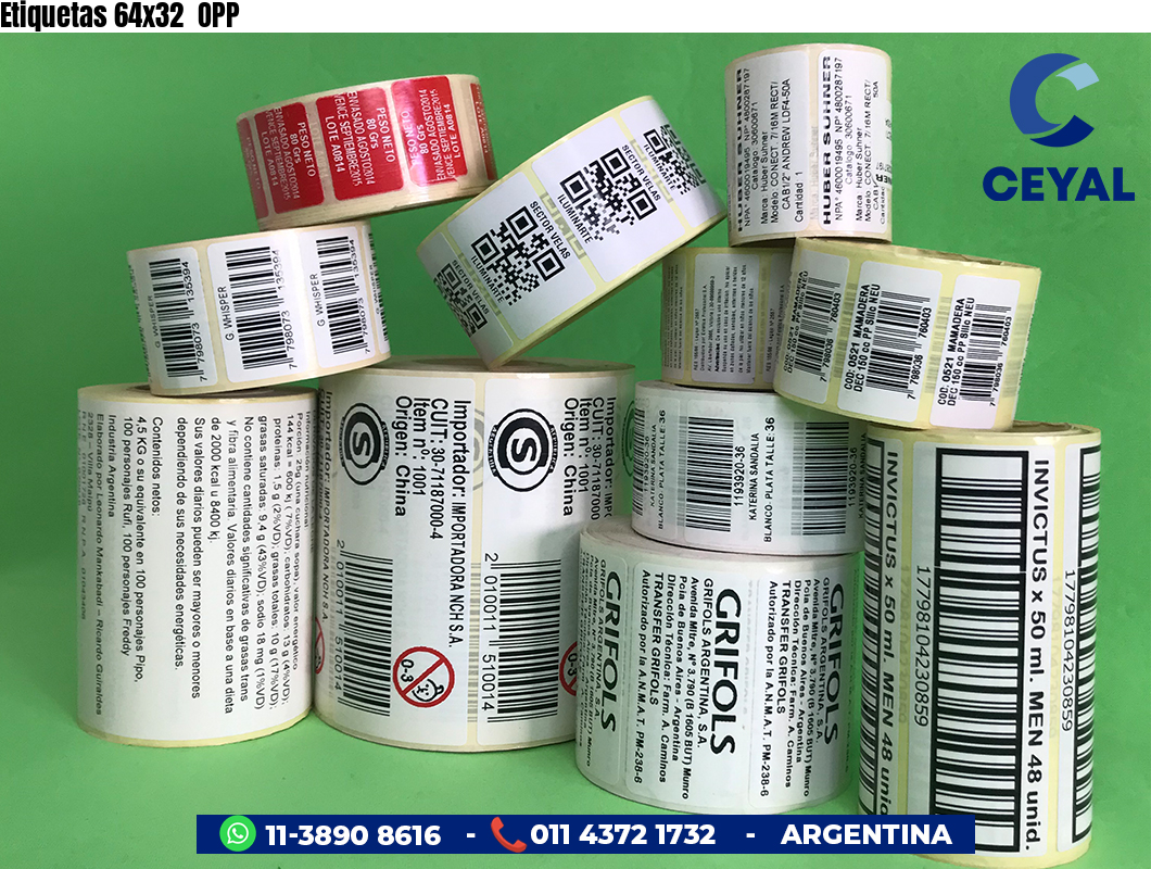 Etiquetas 64x32  OPP