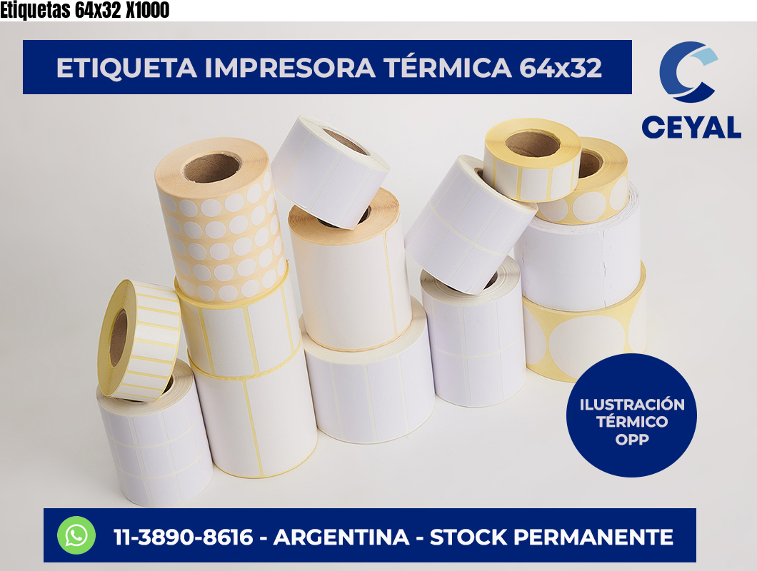Etiquetas 64×32 X1000