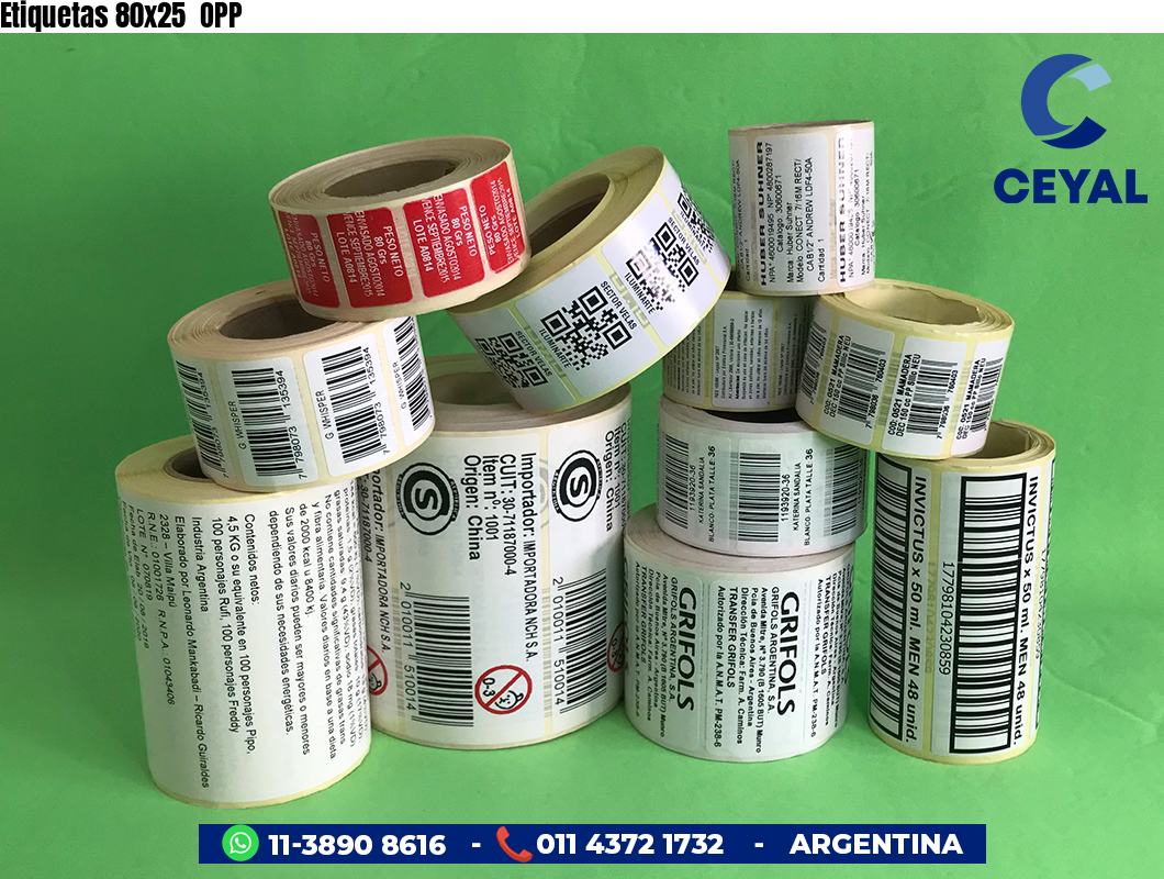Etiquetas 80x25  OPP