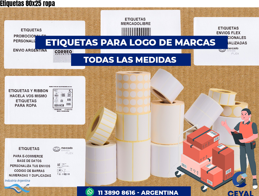 Etiquetas 80x25 ropa