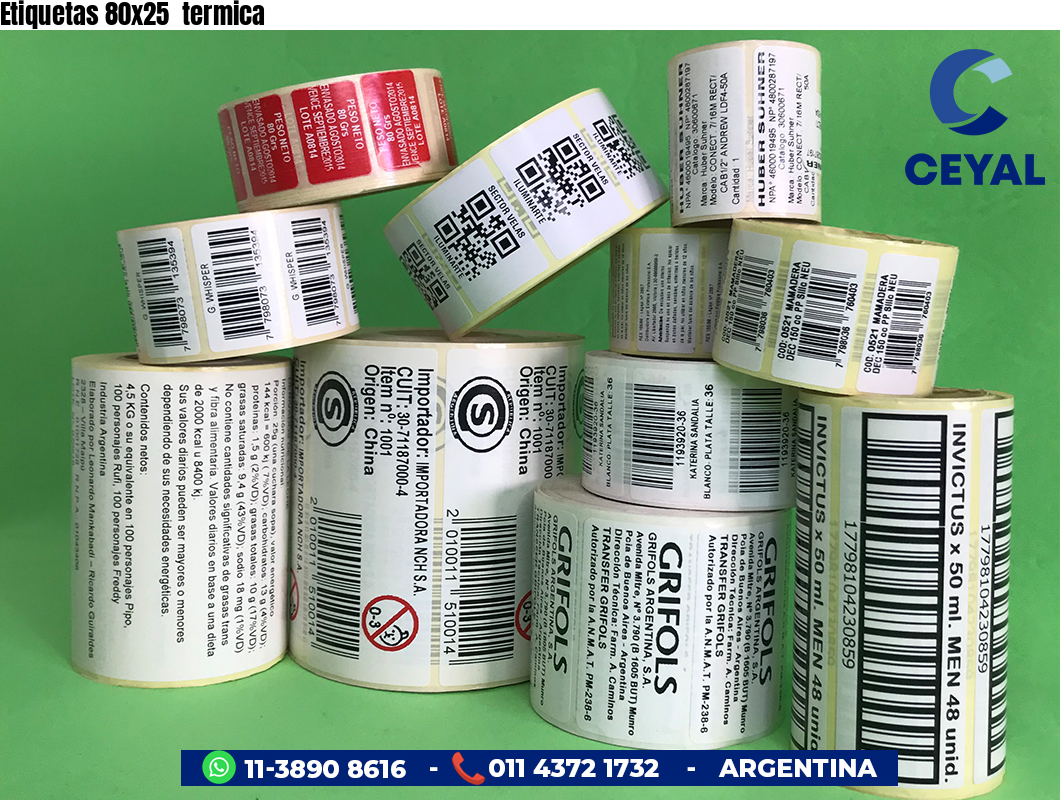 Etiquetas 80x25 termica