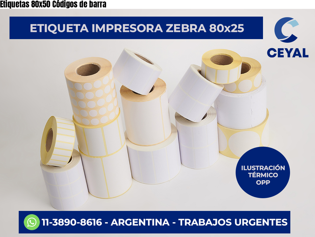 Etiquetas 80×50 Códigos de barra