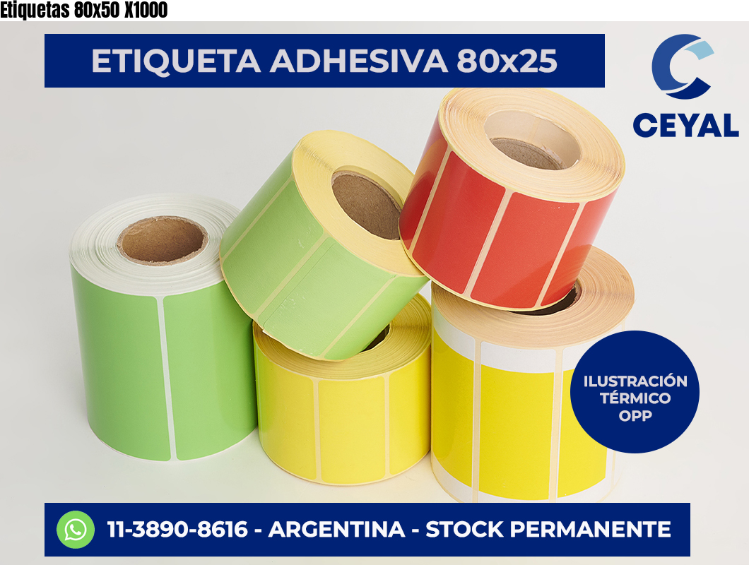 Etiquetas 80×50 X1000