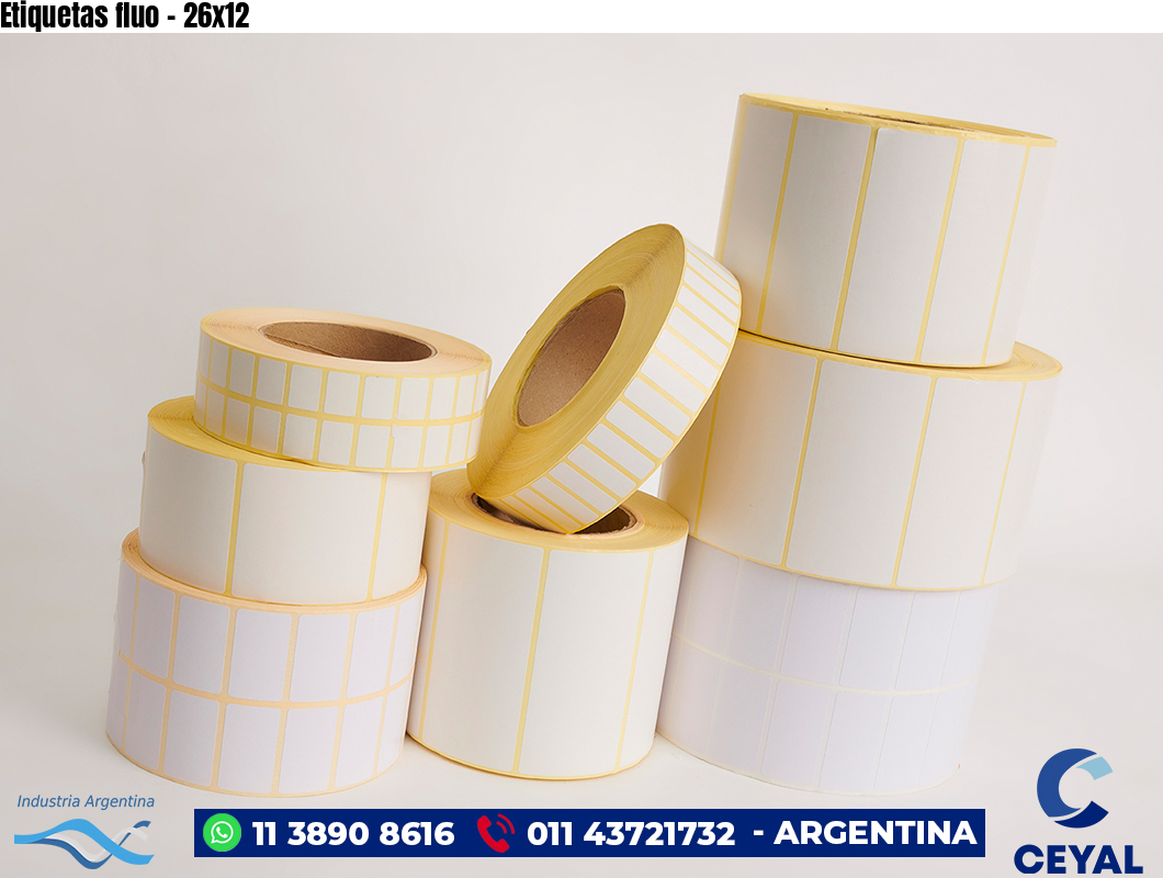 Etiquetas fluo - 26x12